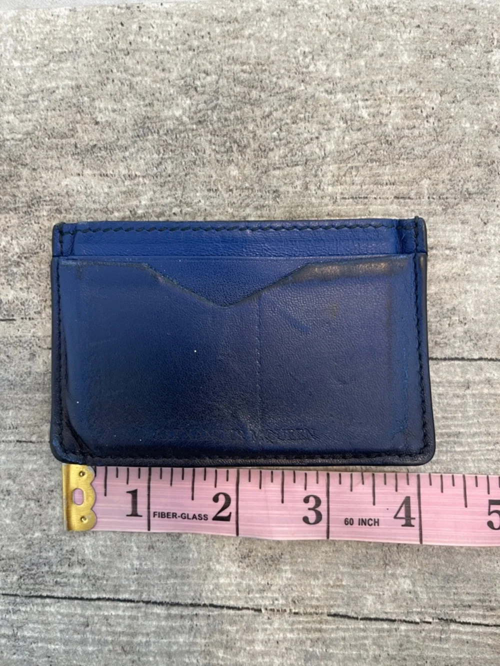 Alexander McQueen Mens Wallet Card Holder Leather Blue